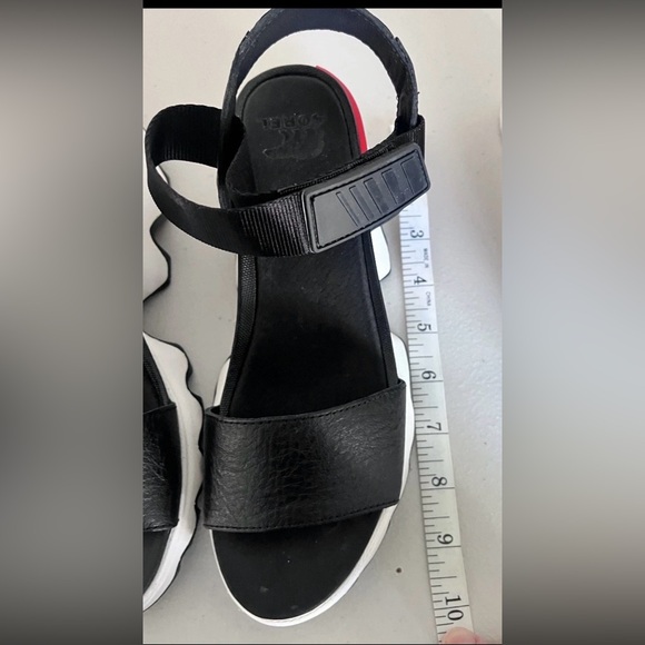 Sorrel Women's Kinetic Y- Strap Sporty Sandal Black Leather Sz 7 US NL 3567-010 - Picture 6 of 7